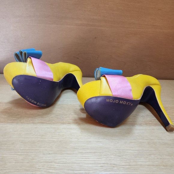 Super cute & colorful Mojo Moxy Open Toe Pumps - Size 7M - Picture 5 of 7